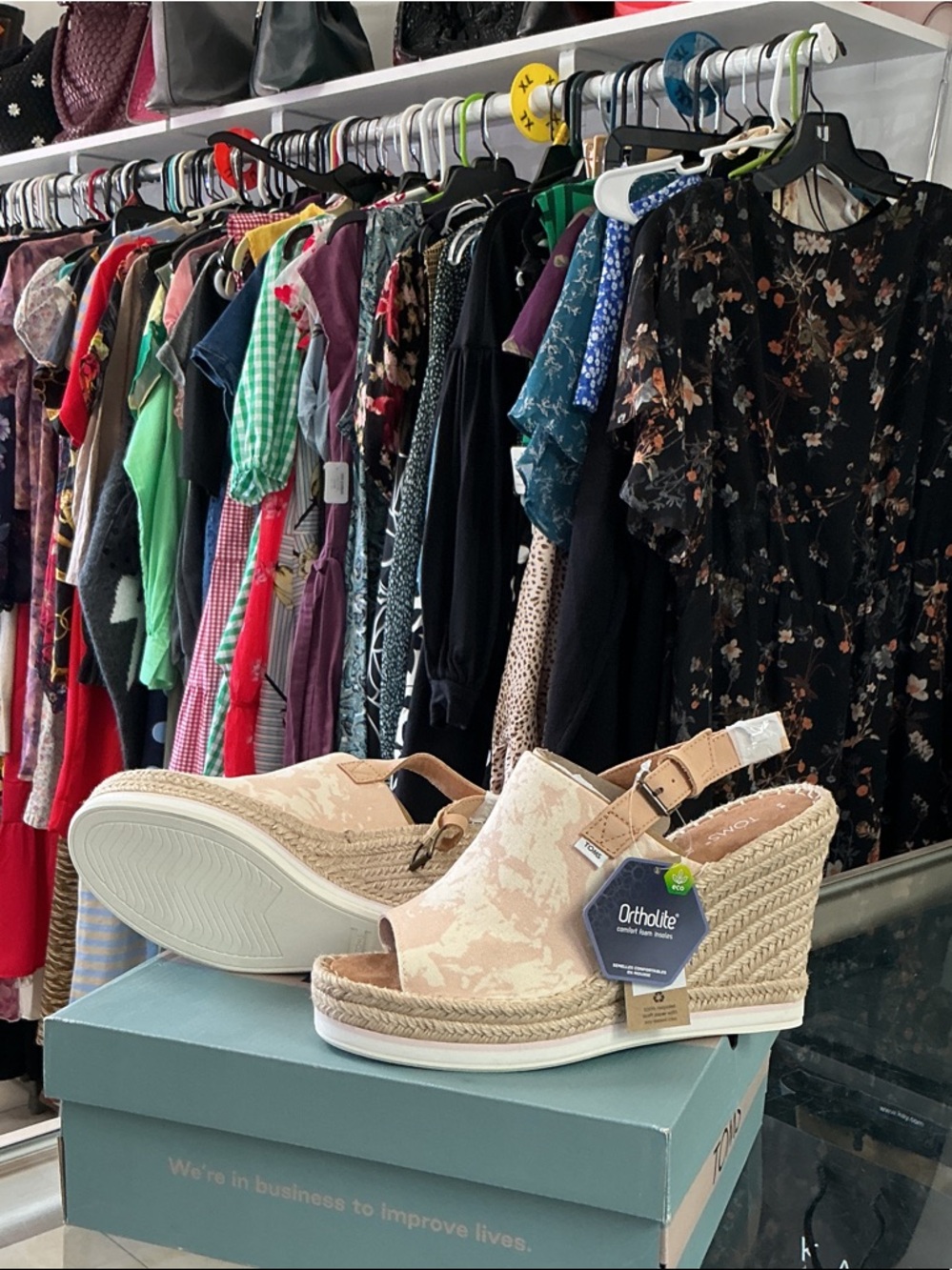 Comfortiva Beige Canvas Espadrille Slingback Wedges